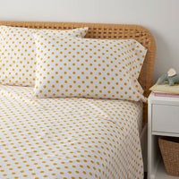 Dot Classic Cool Organic Cotton Percale Pillowcase Set - Yellow, Standard,Yellow