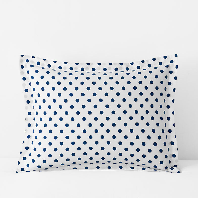 Dot Classic Cool Organic Cotton Percale Sham - Dark Blue, Standard,Dark Blue