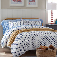 Dot Classic Cool Organic Cotton Percale Sham - Dark Blue, Standard,Dark Blue