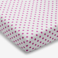 Dot Classic Cool Organic Cotton Percale Crib Sheet - Fuchsia, Crib,Fuchsia