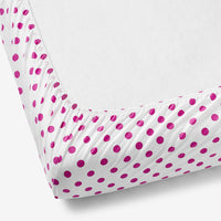 Dot Classic Cool Organic Cotton Percale Crib Sheet - Fuchsia, Crib,Fuchsia