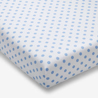 Dot Classic Cool Organic Cotton Percale Crib Sheet - Light Blue, Crib,Light Blue