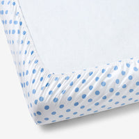 Dot Classic Cool Organic Cotton Percale Crib Sheet - Light Blue, Crib,Light Blue