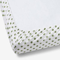 Dot Classic Cool Organic Cotton Percale Crib Sheet - Moss, Crib,Moss