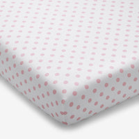 Dot Classic Cool Organic Cotton Percale Crib Sheet - Petal Pink, Crib,Petal Pink