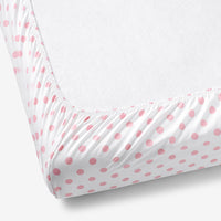 Dot Classic Cool Organic Cotton Percale Crib Sheet - Petal Pink, Crib,Petal Pink