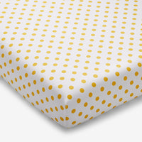 Dot Classic Cool Organic Cotton Percale Crib Sheet - Yellow, Crib,Yellow