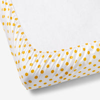 Dot Classic Cool Organic Cotton Percale Crib Sheet - Yellow, Crib,Yellow