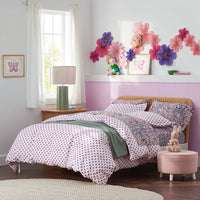 Dot Classic Cool Organic Cotton Percale Bed Sheet Set - Fuchsia, Twin XL,Fuchsia