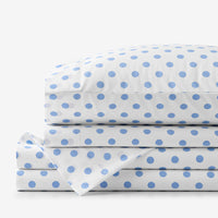 Dot Classic Cool Organic Cotton Percale Bed Sheet Set - Light Blue, Twin XL,Light Blue