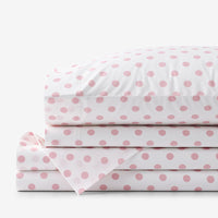 Dot Classic Cool Organic Cotton Percale Bed Sheet Set - Petal Pink, Twin XL,Petal Pink