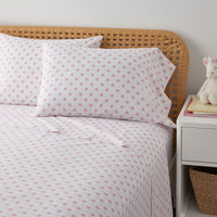 Dot Classic Cool Organic Cotton Percale Bed Sheet Set - Petal Pink, Twin XL,Petal Pink