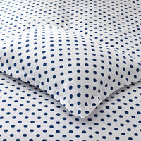 Dot Classic Cool Organic Cotton Percale Duvet Cover Set - Dark Blue, Twin/Twin XL,Dark Blue