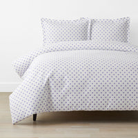 Dot Classic Cool Organic Cotton Percale Duvet Cover Set - Lilac, Twin/Twin XL,Lilac