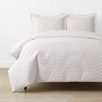 Dot Classic Cool Organic Cotton Percale Duvet Cover Set - Petal Pink, Twin/Twin XL,Petal Pink