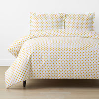 Dot Classic Cool Organic Cotton Percale Duvet Cover Set - Yellow, Twin/Twin XL,Yellow