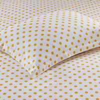 Dot Classic Cool Organic Cotton Percale Duvet Cover Set - Yellow, Twin/Twin XL,Yellow