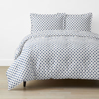 Dot Classic Cool Organic Cotton Percale Comforter Set - Dark Blue, Twin/Twin XL,Dark Blue