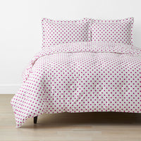 Dot Classic Cool Organic Cotton Percale Comforter Set - Fuchsia, Twin/Twin XL,Fuchsia