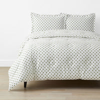 Dot Classic Cool Organic Cotton Percale Comforter Set - Moss, Twin/Twin XL,Moss