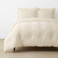 Dot Classic Cool Organic Cotton Percale Comforter Set - Yellow, Twin/Twin XL,Yellow