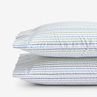 Zig Zag Classic Cool Organic Cotton Percale Pillowcase Set - Blue, Standard,Blue