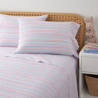 Zig Zag Classic Cool Organic Cotton Percale Pillowcase Set - Pink, Standard,Pink