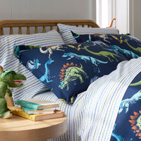 Zig Zag Classic Cool Organic Cotton Percale Bed Sheet Set - Blue, Twin XL,Blue
