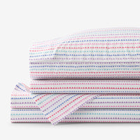 Zig Zag Classic Cool Organic Cotton Percale Bed Sheet Set - Pink, Twin XL,Pink