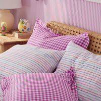 Zig Zag Classic Cool Organic Cotton Percale Bed Sheet Set - Pink, Twin XL,Pink