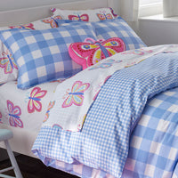 Big Check Classic Cool Organic Cotton Percale Reversible Sham - Light Blue, Standard,Light Blue
