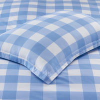 Big Check Classic Cool Organic Cotton Percale Reversible Sham - Light Blue, Standard,Light Blue