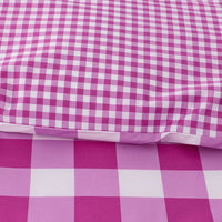 Big Check Classic Cool Organic Cotton Percale Reversible Duvet Cover Set - Fuchsia, Twin/Twin XL,Fuchsia