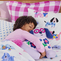 Big Check Classic Cool Organic Cotton Percale Reversible Comforter Set - Fuchsia, Twin/Twin XL,Fuchsia