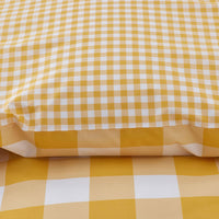 Big Check Classic Cool Organic Cotton Percale Reversible Comforter Set - Yellow, Twin/Twin XL,Yellow