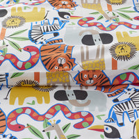 Into the Jungle Classic Cool Organic Cotton Percale Pillowcase Set - White Multi, Standard,White Multi