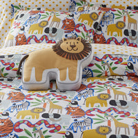 Into the Jungle Classic Cool Organic Cotton Percale Duvet Cover Set - White Multi, Twin/Twin XL,White Multi