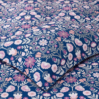Folk Garden Classic Cool Organic Cotton Percale Sham - Navy, Standard,Navy