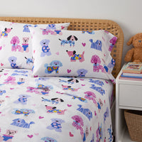 Puppy Love Classic Cool Organic Cotton Percale Pillowcase Set - Multi, Standard,Multi