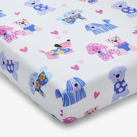 Puppy Love Classic Cool Organic Cotton Percale Crib Sheet - Multi, Crib,Multi