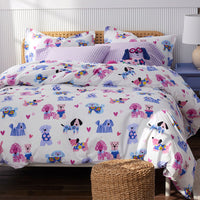 Puppy Love Classic Cool Organic Cotton Percale Bed Sheet Set - Multi, Twin XL,Multi