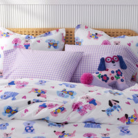 Puppy Love Classic Cool Organic Cotton Percale Bed Sheet Set - Multi, Twin XL,Multi