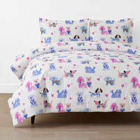 Puppy Love Classic Cool Organic Cotton Percale Duvet Cover Set - Multi, Twin/Twin XL,Multi