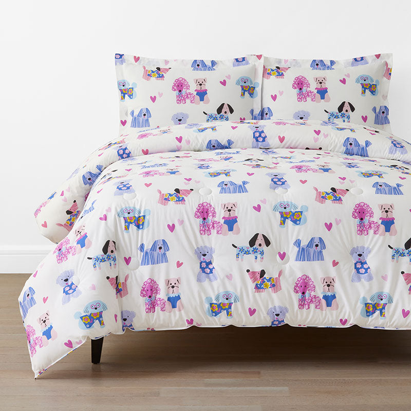 Puppy Love Classic Cool Organic Cotton Percale Comforter Set - Multi, Twin/Twin XL,Multi