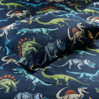 Dino Stomp Classic Cool Organic Cotton Percale Sham - Navy, Standard,Navy