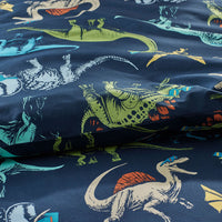 Dino Stomp Classic Cool Organic Cotton Percale Bed Sheet Set - Navy, Twin XL,Navy