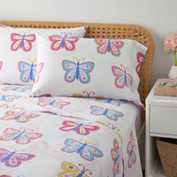 Colorful Butterflies Classic Cool Organic Cotton Percale Pillowcase Set - Multi, Standard,Multi