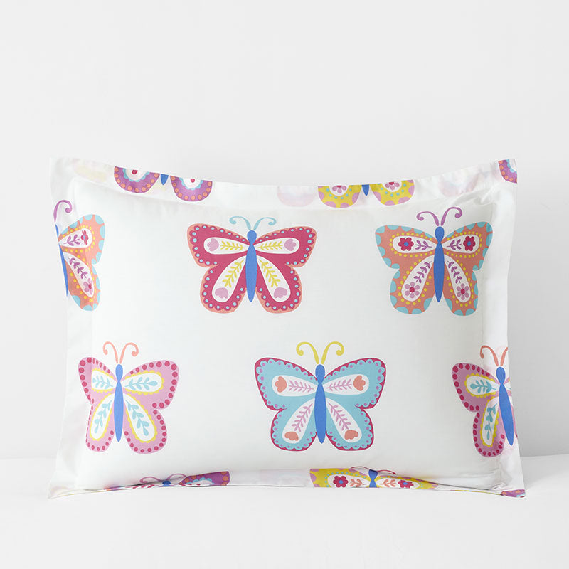 Colorful Butterflies Classic Cool Organic Cotton Percale Sham - Multi, Standard,Multi