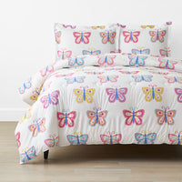 Colorful Butterflies Classic Cool Organic Cotton Percale Comforter Set - Multi, Twin/Twin XL,Multi