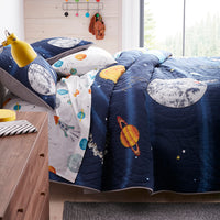 Space Travel Handcrafted Cotton Sham - Multi, Standard,Multi
